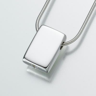 sterling silver slide rectangle cremation pendant necklace